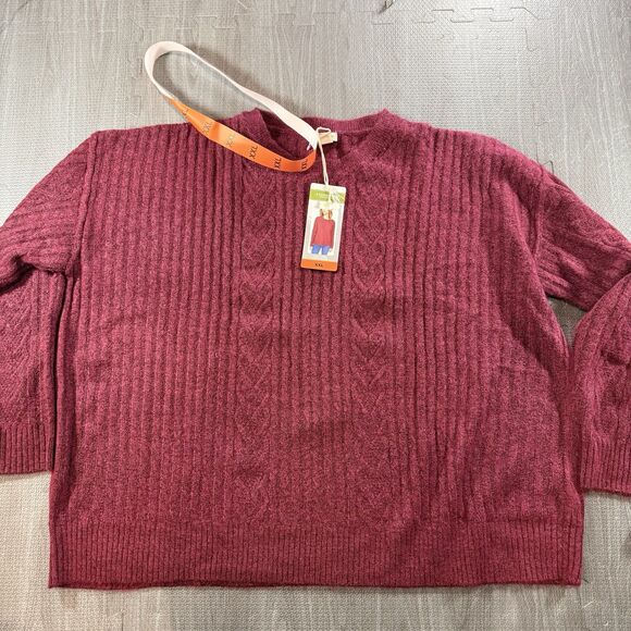 Legendary Outfitters Women's XXL Cozy Cable Sweater Red - Picture 2 of 5